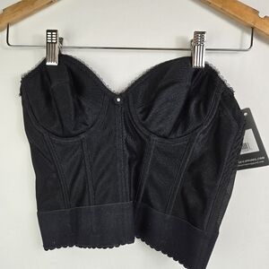 Dominique Noemi Strapless Longline Bra Bustier Black Sz 32B